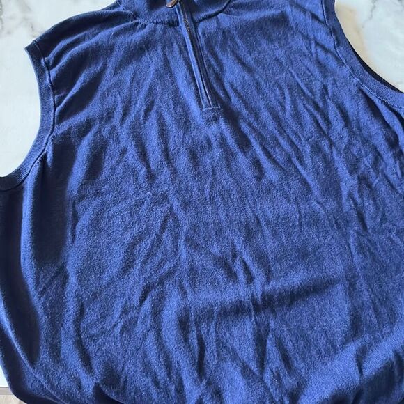 Peter Millar Luxury Cotton/Nylon/Silk/Cashmere 1/4 Zip Golf Sweater Vest. Sz. XL - Picture 1 of 8